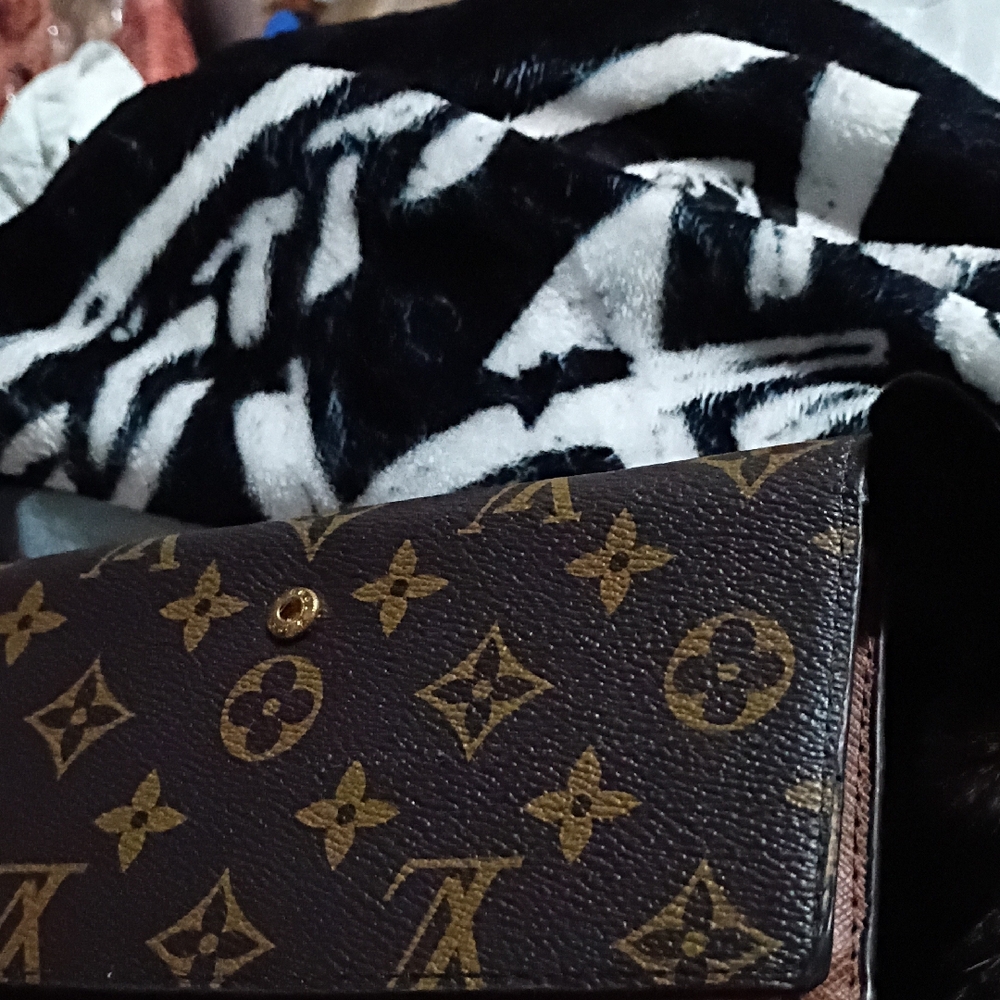 Nanette Lepore Brown and Gold Patterned Wallet